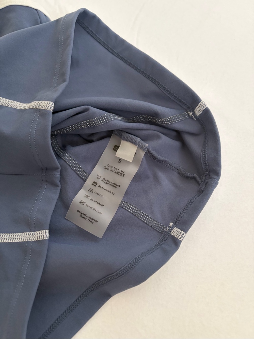 SWT Active Halter Cami Crop Top Indigo Blue White Contrast Size S - Picture 5 of 5